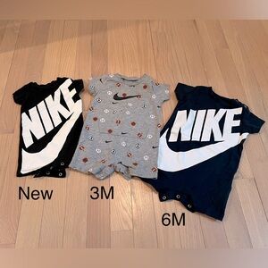 Nike Baby Romper Set - Black, Gray, and Navy